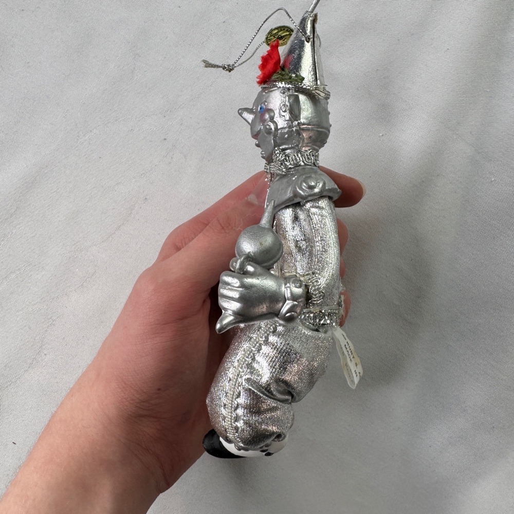 Vintage 1987 Kurt S Adler Wizard of Oz Tin Man Christmas Ornament Silver Figure - Picture 6 of 8